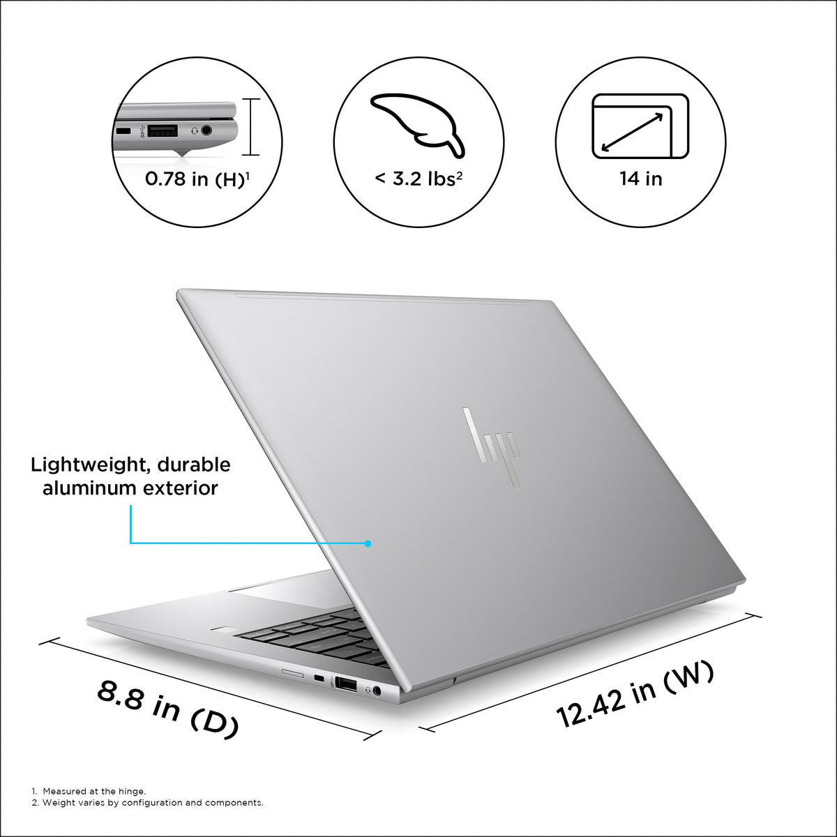 HP ZFLY14G10 I5-1350P 14 16GB/256 PC BILINGUAL (7Z1A6UT#ABL) - Cartouches Certifiees