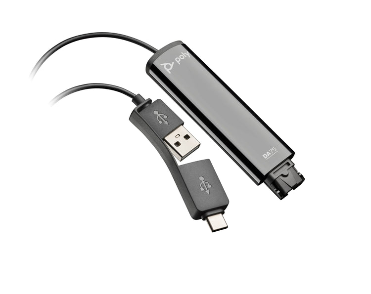 HPE HP Poly DA75 USB to QD Black Adapter TAA (786C6AA) - Cartouches Certifiees