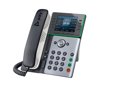 HPE HP Poly Edge E320 and PoE-enabled IP phone Black 8 lines IPS (82M88AA) - Cartouches Certifiees