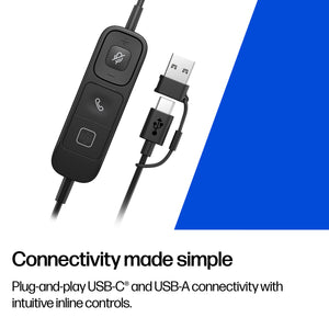 HPE HP Poly Mission 415 Monaural USB Wired Headset (Bulk) (C01B2A6#AC3) - Cartouches Certifiees
