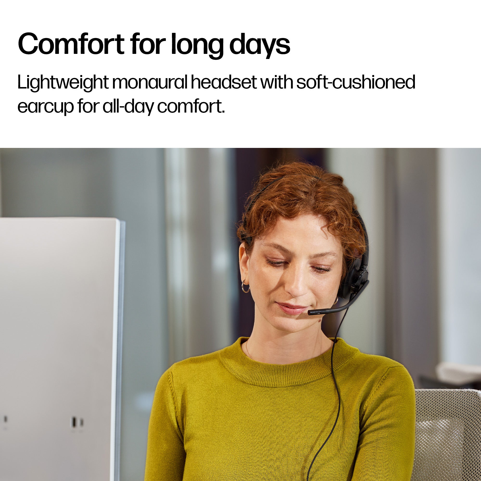 HPE HP Poly Mission 415 Monaural USB Wired Headset (Bulk) (C01B2A6#AC3) - Cartouches Certifiees