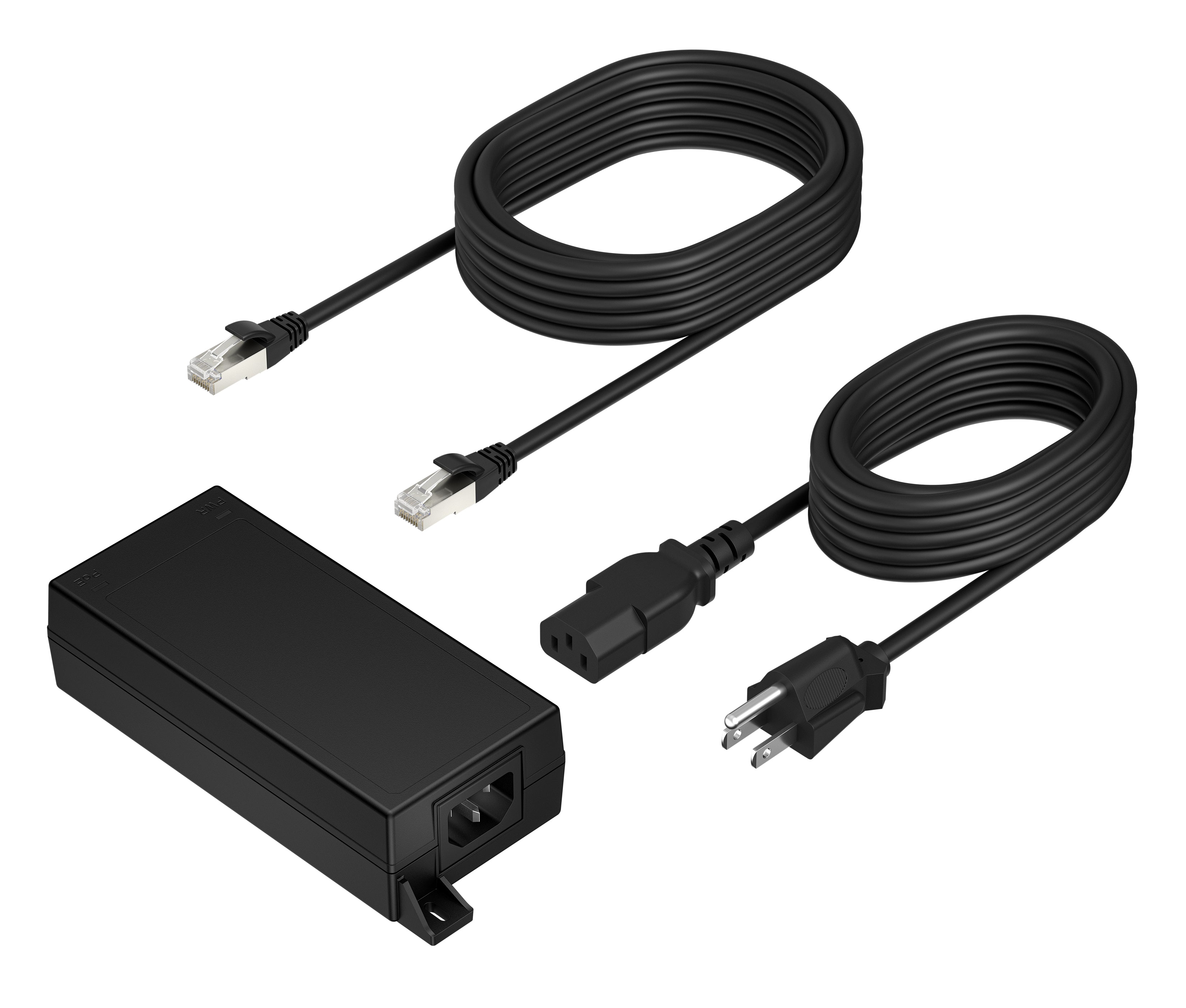 HPE HP Poly PoE++ 65W 2.5G Adapter with 3.66m CAT6A Cable and Power Cord Black (B5NH6AA#ABA) - Cartouches Certifiees