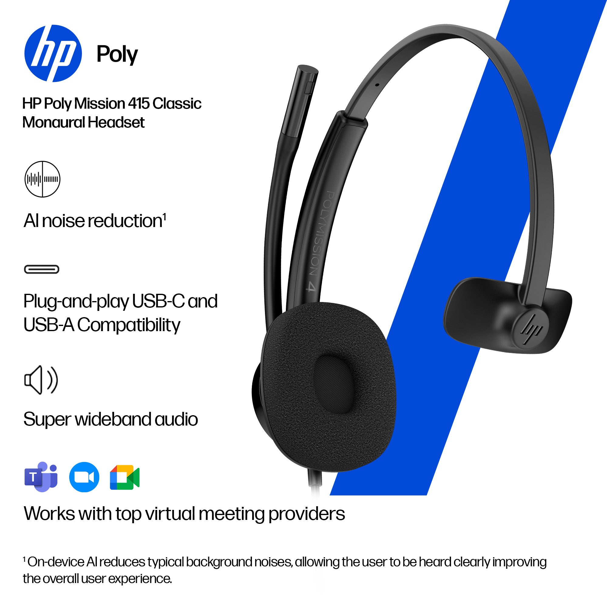 HPE HP Poly POLY MISSION 415 USB HS CL WW Black (C01A9AA#AC3) - Cartouches Certifiees