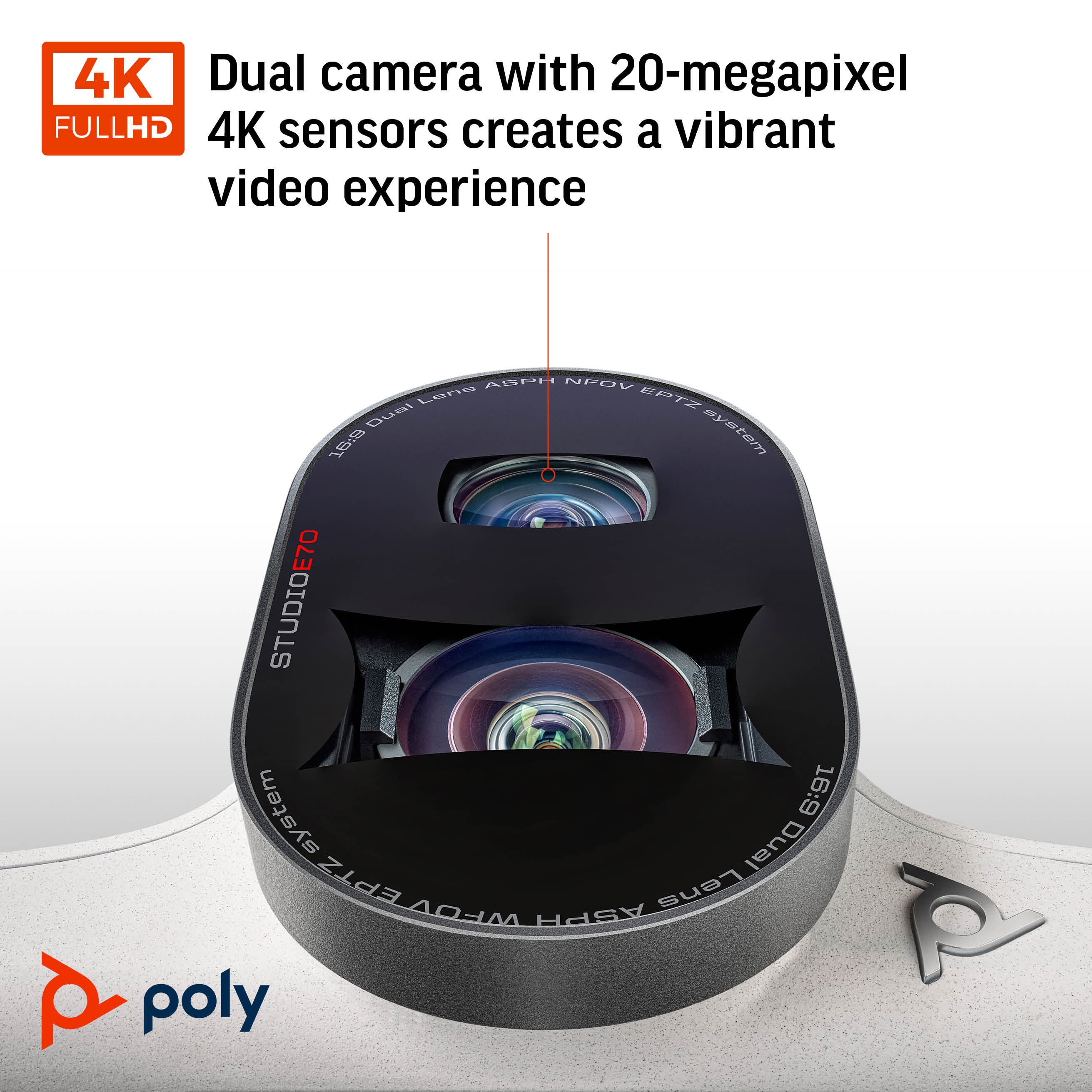 HPE HP Poly Studio E70 Smart Camera (842F8AA) - Cartouches Certifiees