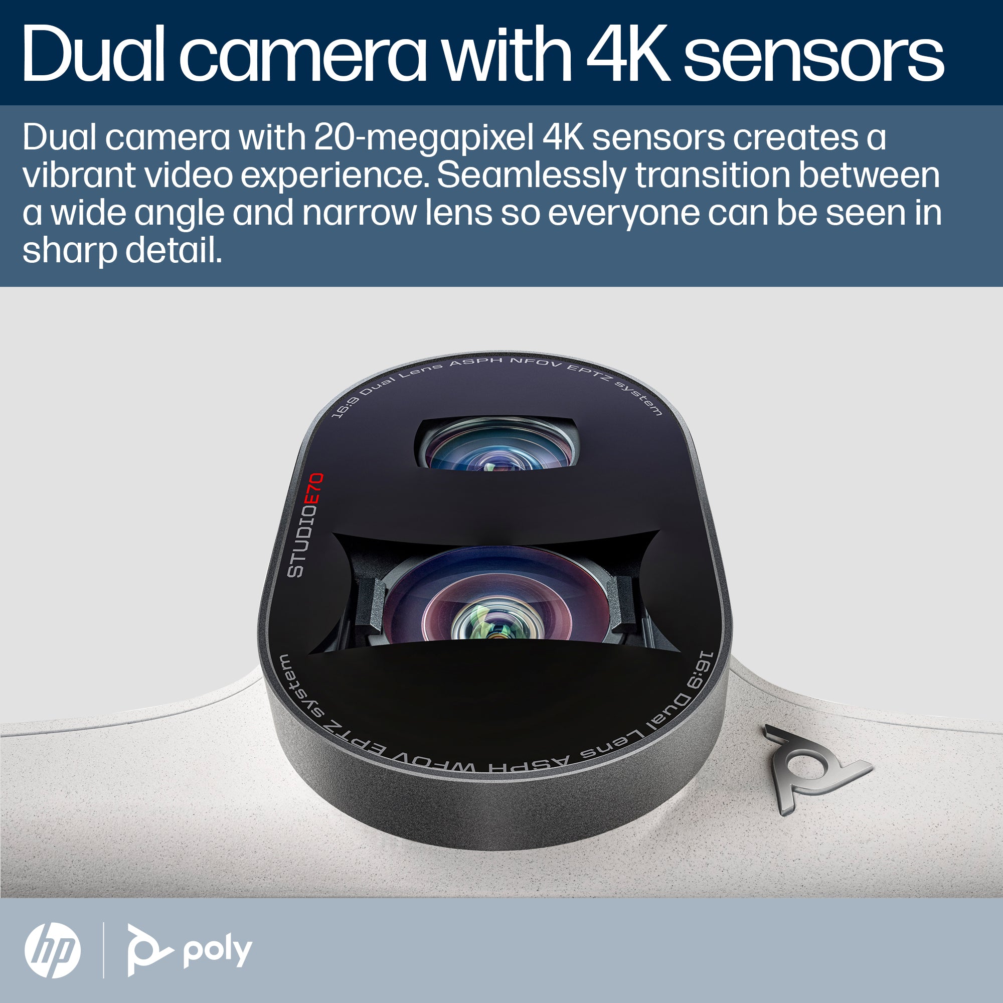 HPE HP Poly Studio E70 Smart Camera (842F8AA) - Cartouches Certifiees