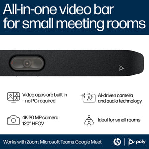 HPE HP Poly Studio X32 video conferencing system 20 MP Ethernet LAN Video collaboration bar (A3SV5AA#ABA) - Cartouches Certifiees