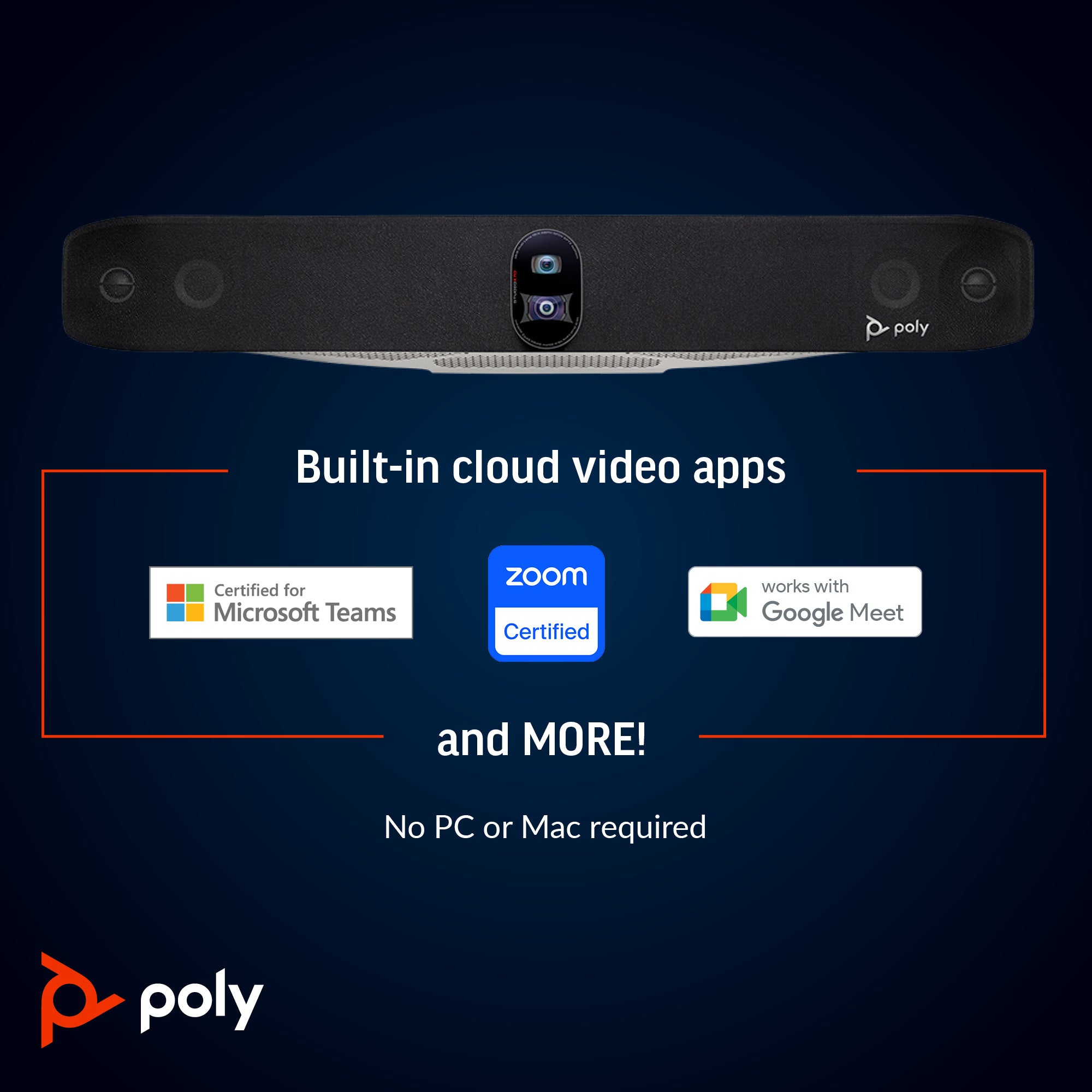 HPE HP Poly Studio X70 All-In-One Video Bar with TC8 Controller Kit video conferencing system 20 MP Ethernet LAN Video collaboration bar (83Z52AA#ABA) - Cartouches Certifiees