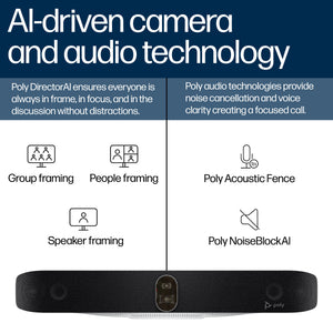HPE HP Poly Studio X72 All-In-One Video Bar video conferencing system 20 MP Ethernet LAN Video collaboration bar (A4LZ8AA#ABA) - Cartouches Certifiees
