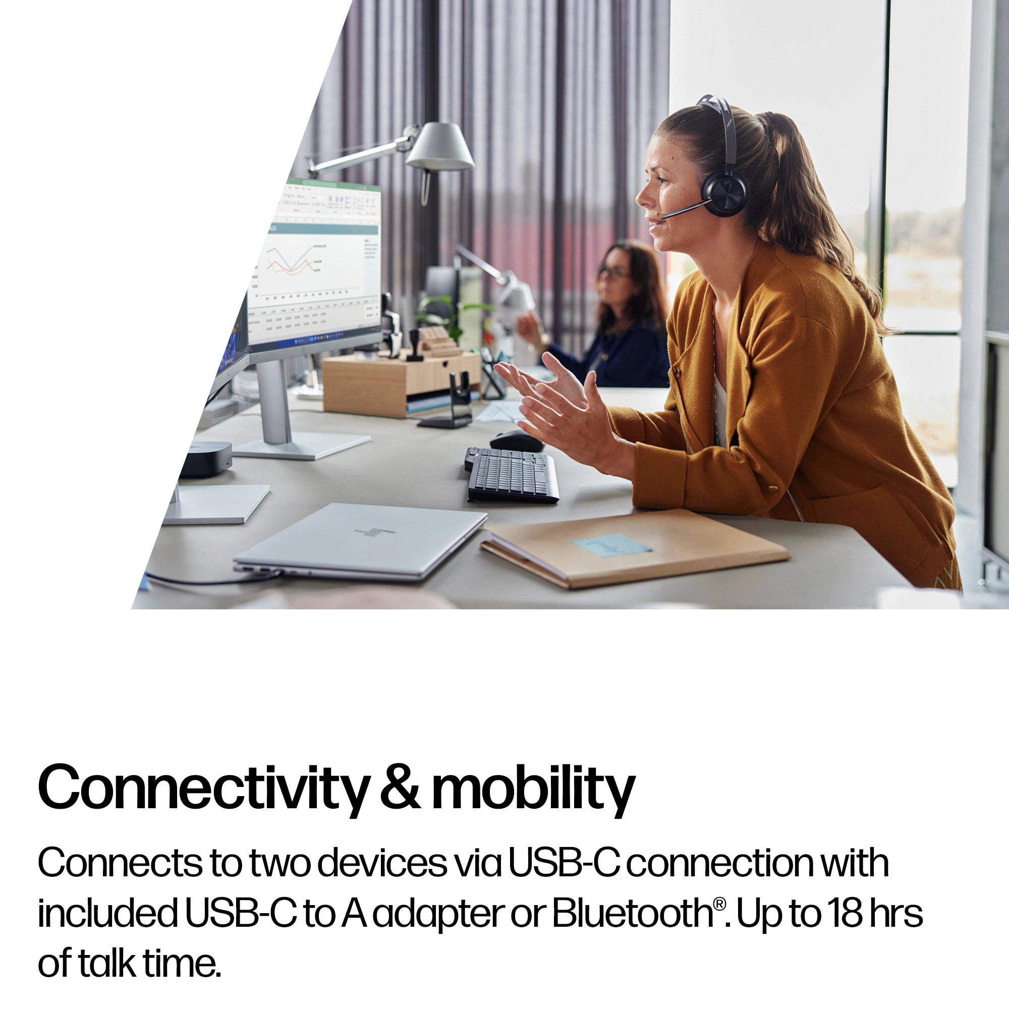HPE HP Poly Voyager Focus 2 Wireless Head-band Office/Call center USB Type-C Bluetooth Black (9T9J4AA#AC3) - Cartouches Certifiees