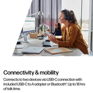HPE HP Poly Voyager Focus 2 Wireless Head-band Office/Call center USB Type-C Bluetooth Black (9T9J4AA#AC3) - Cartouches Certifiees