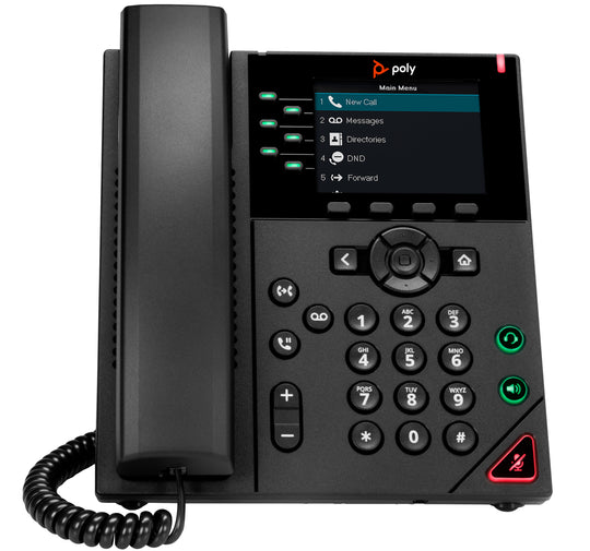 HPE HP Poly VVX 350 6-Line and PoE-enabled IP phone Black 6 lines LCD (89B68AA)