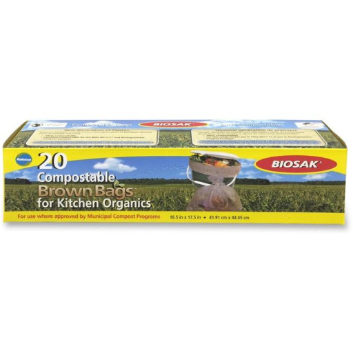 INTEPLAST GROUP Compostable Bags 17.5 X 16.75 Regular Brown - 20 Bags (050303B) - Cartouches Certifiees