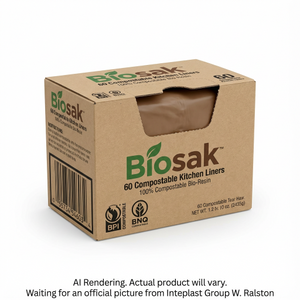 INTEPLAST GROUP Compostable Bags 17.5 X 16.75 Regular Brown - 60 Bags (054603B) - Cartouches Certifiees
