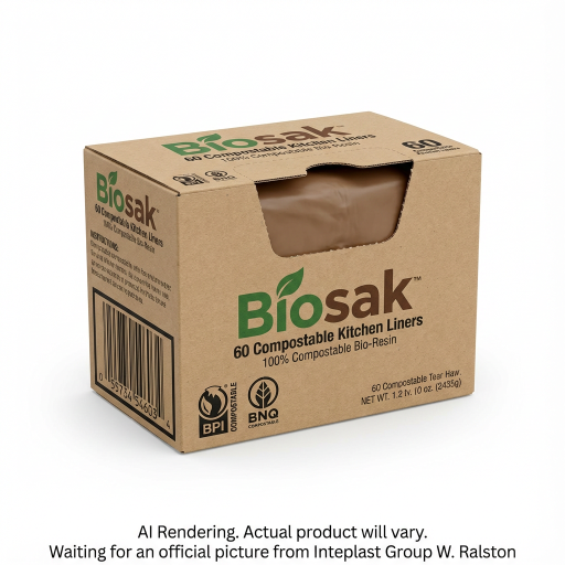 INTEPLAST GROUP Compostable Bags 17.5 X 16.75 Regular Brown - 60 Bags (054603B) - Cartouches Certifiees