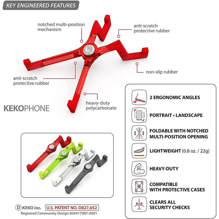 KEKO Universal Phone Stand - Red (KP-R-U) - Cartouches Certifiees