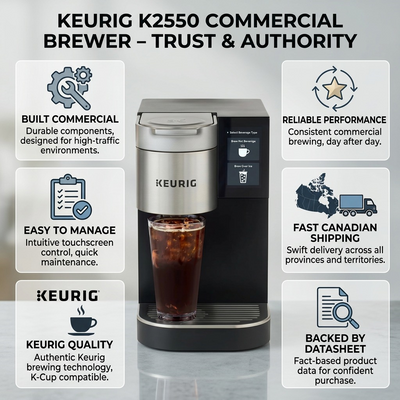 KEURIG Commercial Coffee Brewer K2550 - Cartouches Certifiees
