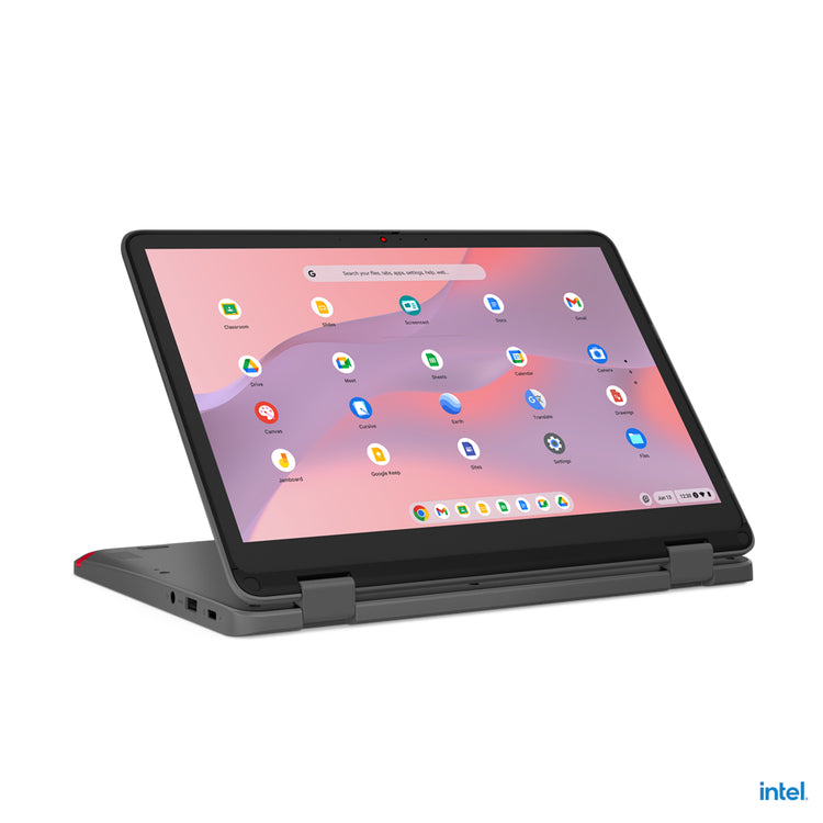 LENOVO 500e Yoga Chromebook Gen 4 Intel® N N100 31 cm (12.2") Touchscreen WUXGA 4 GB LPDDR5-SDRAM 32 GB eMMC Wi-Fi 6E (802.11ax) ChromeOS Grey QWERTY US English (82W4000AUS) - Cartouches Certifiees