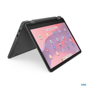 LENOVO 500e Yoga Chromebook Gen 4 Intel® N N100 31 cm (12.2") Touchscreen WUXGA 4 GB LPDDR5-SDRAM 32 GB eMMC Wi-Fi 6E (802.11ax) ChromeOS Grey QWERTY US English (82W4000AUS) - Cartouches Certifiees
