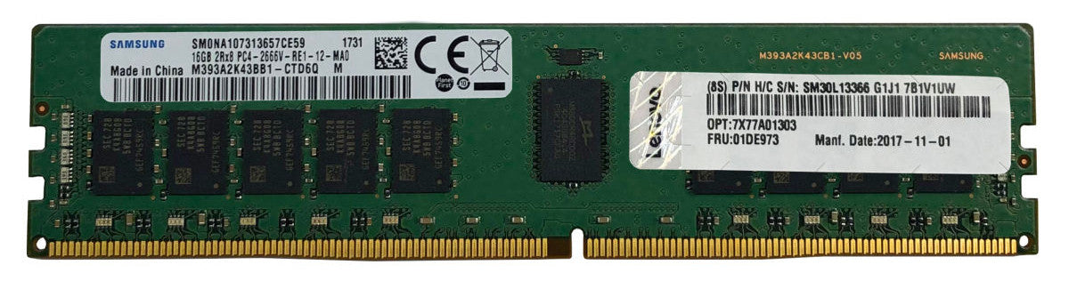 LENOVO memory module 16 GB 1 x 16 GB DDR4 288-pin DIMM ECC (4X77A08632) - Cartouches Certifiees