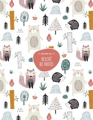 LES ÉDITIONS JML Relevé de notes pour 1 groupe d’élèves/4 sections, couverture Animaux forêt (RNP4/105) - Cartouches Certifiees