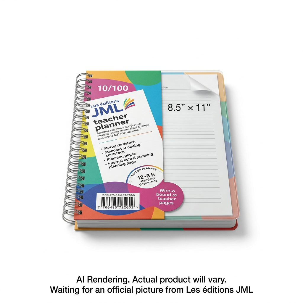 LES ÉDITIONS JML Teacher planner 2026-2027, Daily plan book 8 periods + record of marks 6 periods (#10/100) - Cartouches Certifiees