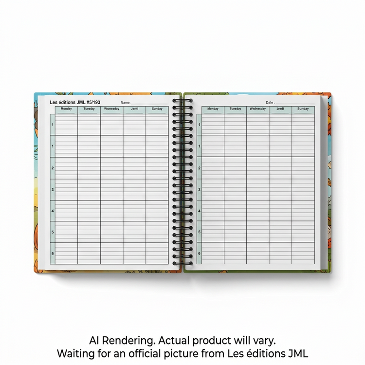 LES ÉDITIONS JML Teacher planner 2026-2027, Weekly plan book 5 periods (#5/193) - Cartouches Certifiees