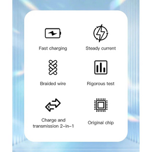 MLINK Lightning to USB Braided Fast Charging Cable PD20W 5V/2.4A - 1m (3.3') (96505) - Cartouches Certifiees