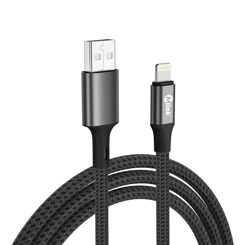 MLINK Lightning to USB Braided Fast Charging Cable PD20W 5V/2.4A - 2m (6.6') (96506) - Cartouches Certifiees