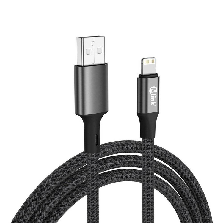 MLINK Lightning to USB Braided Fast Charging Cable PD20W 5V/2.4A - 3m (10') (96507) - Cartouches Certifiees