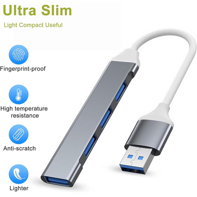 MLINK USB 3.0 4-in-1 Aluminum Hub (96572) - Cartouches Certifiees