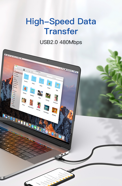 MLINK USB-A to USB-C Braided Fast Charging Cable PD20W 5V/2.4A - 2m (6.6') (96503) - Cartouches Certifiees