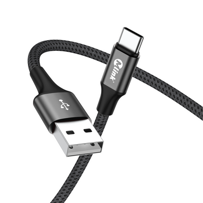 MLINK USB-A to USB-C Braided Fast Charging Cable PD20W 5V/2.4A - 2m (6.6') (96503) - Cartouches Certifiees