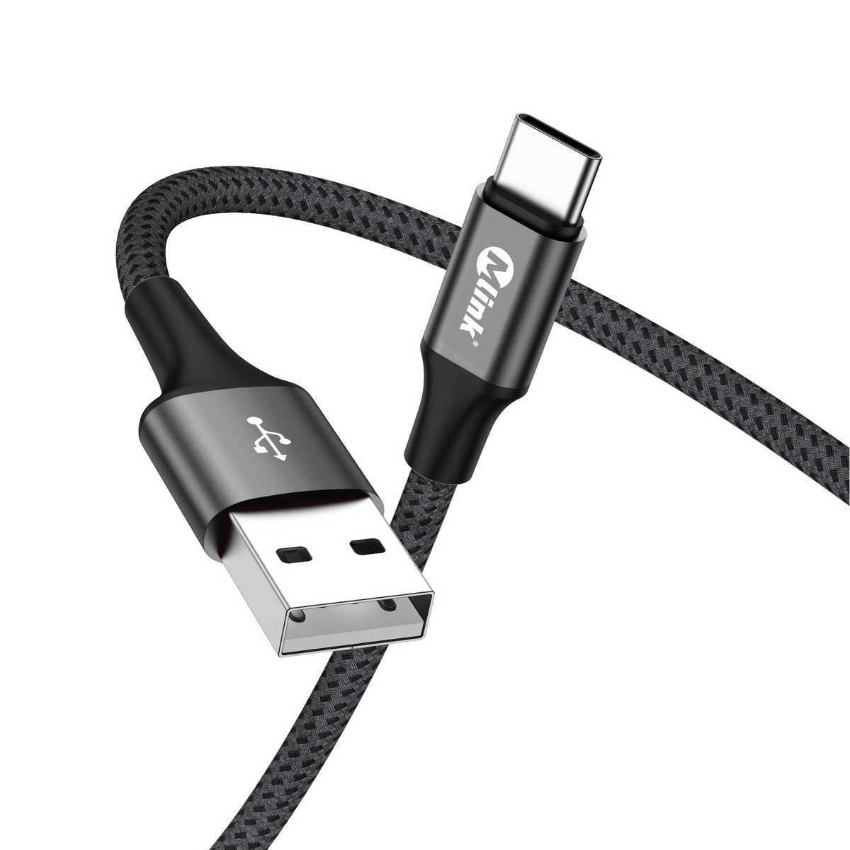 MLINK USB-A to USB-C Braided Fast Charging Cable PD20W 5V/2.4A - 3m (10') (96504) - Cartouches Certifiees