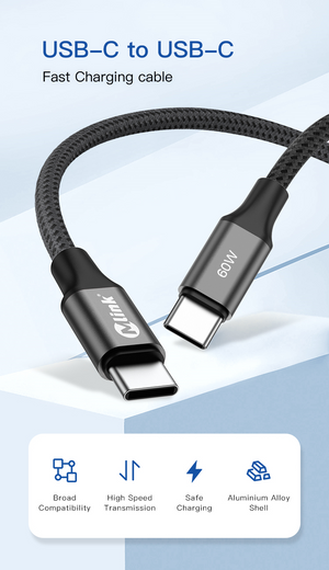 MLINK USB-C Braided Fast Charging Cable PD60W 20V/3A - 2m (6.6') (96558) - Cartouches Certifiees