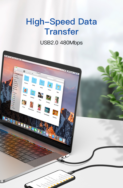 MLINK USB-C Braided Fast Charging Cable PD60W 20V/3A - 2m (6.6') (96558) - Cartouches Certifiees