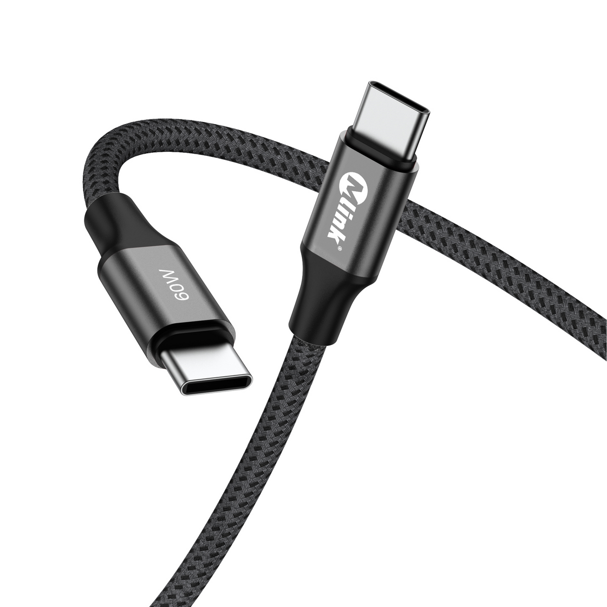MLINK USB-C Braided Fast Charging Cable PD60W 20V/3A - 2m (6.6') (96558) - Cartouches Certifiees