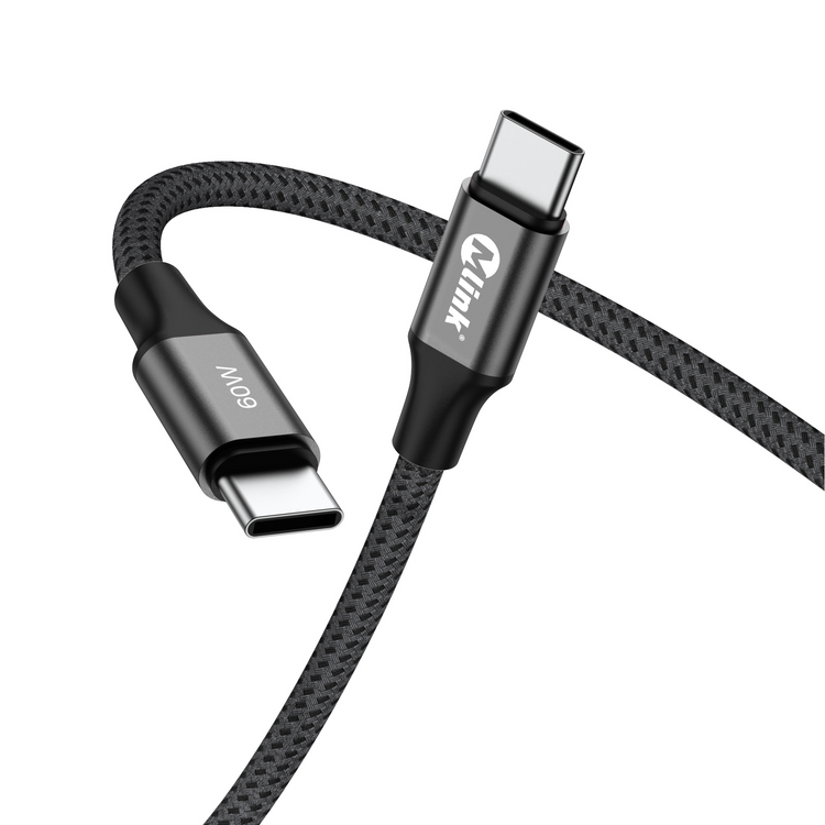 MLINK USB-C Braided Fast Charging Cable PD60W 20V/3A - 3m (10') (96559) - Cartouches Certifiees