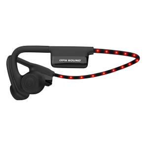 OPN SOUND Dashlyte+ Open Ear Headphones with LED Safety Light Strip – Black (OS4500BL)