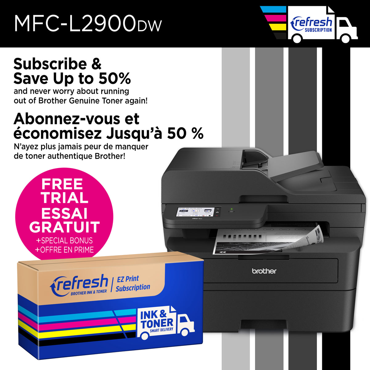 Printer BROTHER MFC-L2900DW (MFCL2900DW) - Cartouches Certifiees