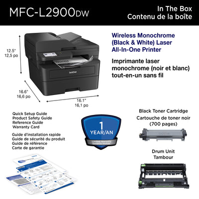 Printer BROTHER MFC-L2900DW (MFCL2900DW) - Cartouches Certifiees