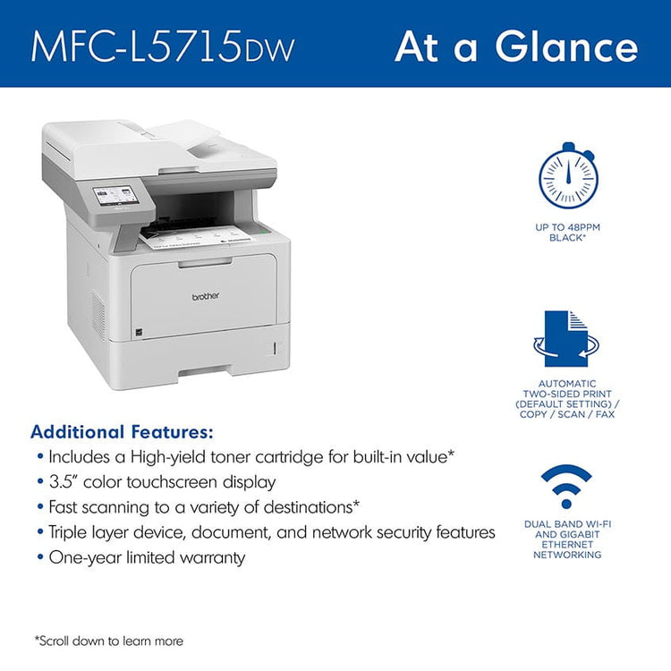 Printer BROTHER MFC-L5715DW (MFCL5715DW) - Cartouches Certifiees