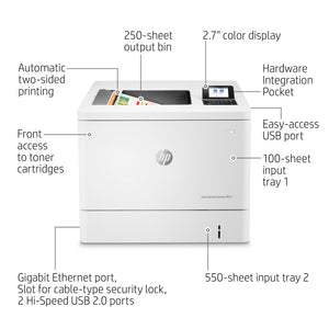 Printer HP Color LaserJet Enterprise M554dn (7ZU81A) - Cartouches Certifiees