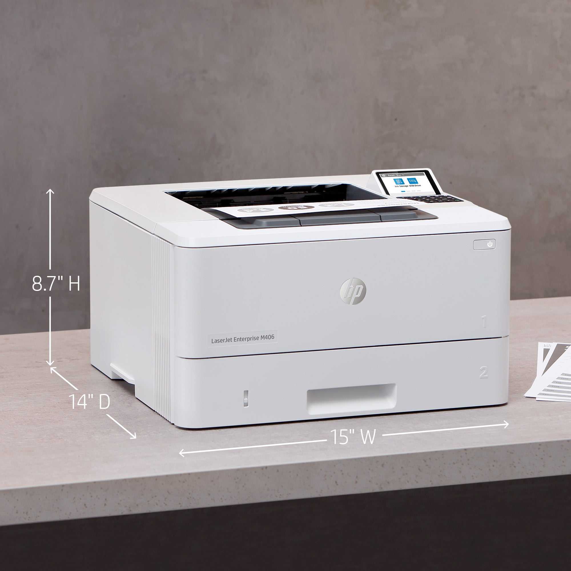 Printer HP LaserJet Enterprise M406dn (3PZ15A) - Cartouches Certifiees