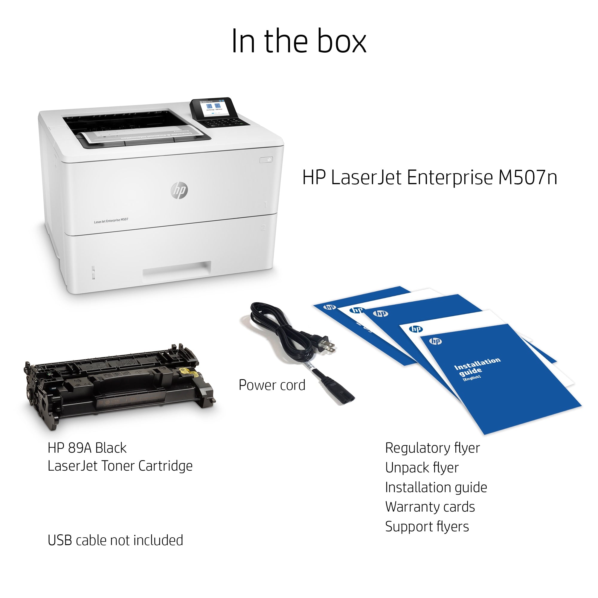 Printer HP LaserJet Enterprise M507n (1PV86A) - Cartouches Certifiees