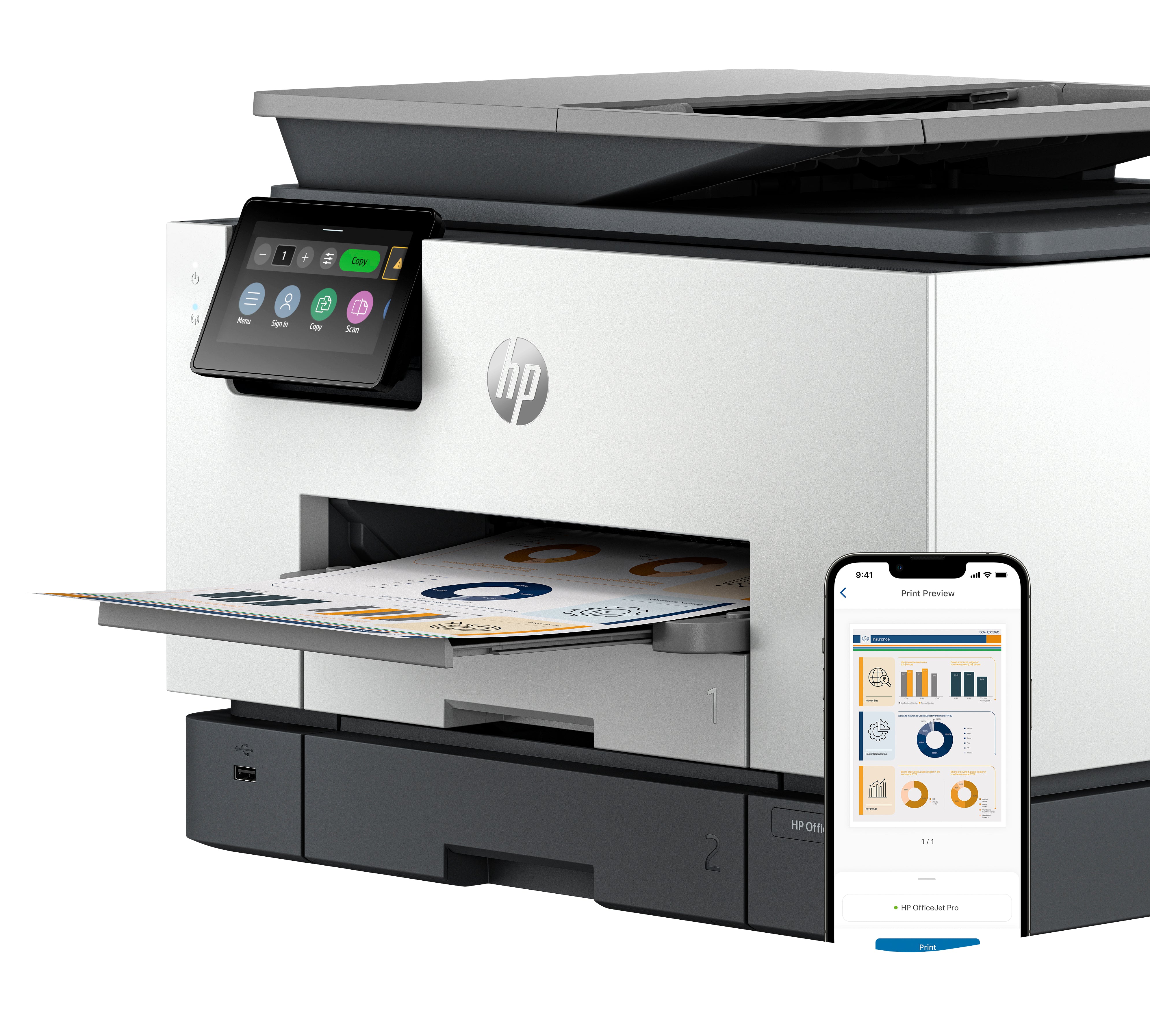 Printer HP OfficeJet Pro 9130b (4U561B) - Cartouches Certifiees
