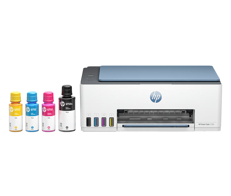 Printer HP Smart Tank 5102 Wireless All-in-One Multifunction (4A8D0A) - Cartouches Certifiees
