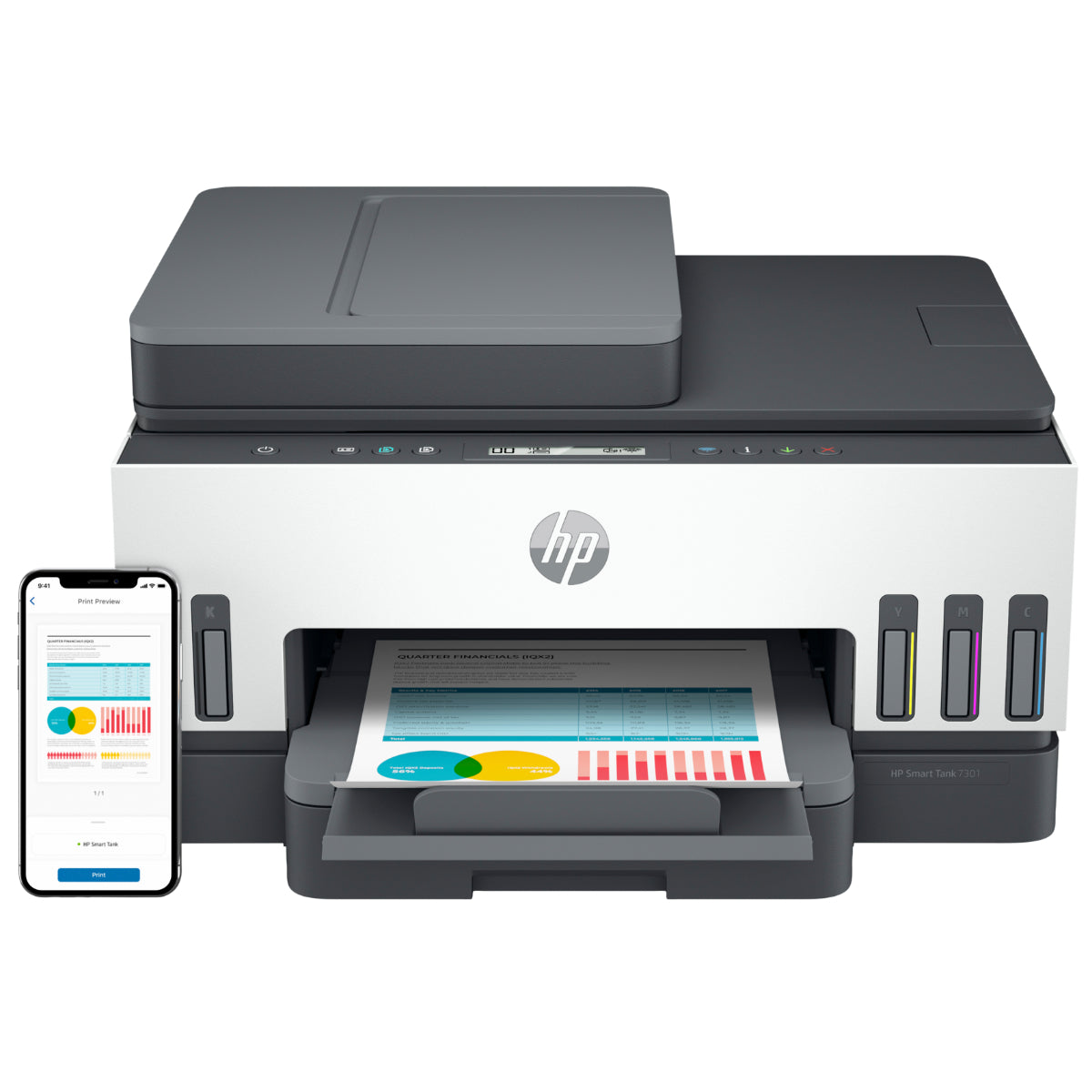 Printer HP Smart Tank 7301 - Cartouches Certifiées