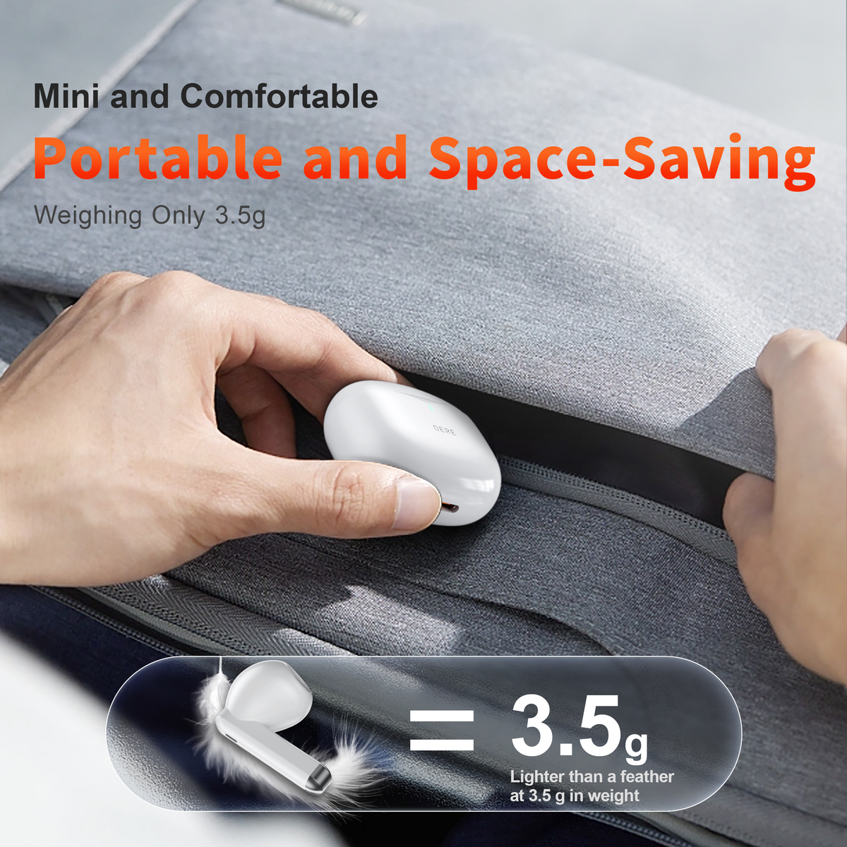 QERE E28 Bluetooth Wireless Earbuds, Immersive Sound & Noise Cancellation, IPX5 - White (130279) - Cartouches Certifiees