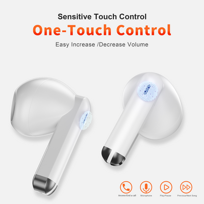 QERE E28 Bluetooth Wireless Earbuds, Immersive Sound & Noise Cancellation, IPX5 - White (130279) - Cartouches Certifiees