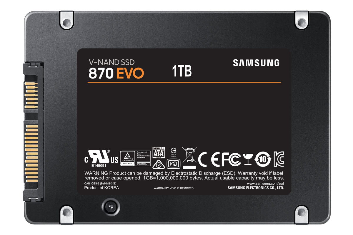 SAMSUNG 870 EVO 1 TB 2.5" Serial ATA III V-NAND (MZ-77E1T0B/AM) - Cartouches Certifiees